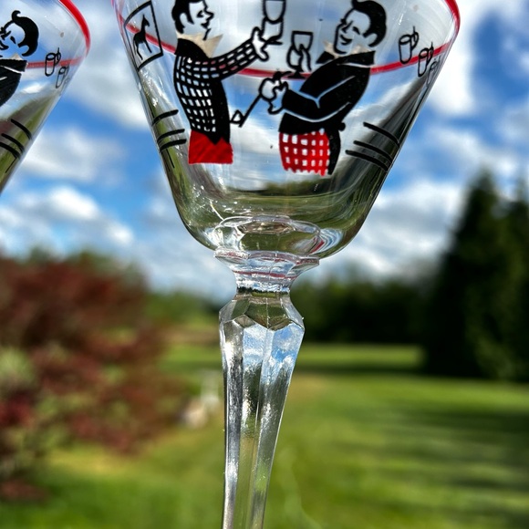 Vintage Libbey Pickwick Merrymaker Martini Glasses, Midcentury Equestrian Cockta - Picture 8 of 12